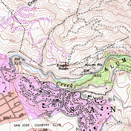 Topographic Map of Eagle Rock, CA