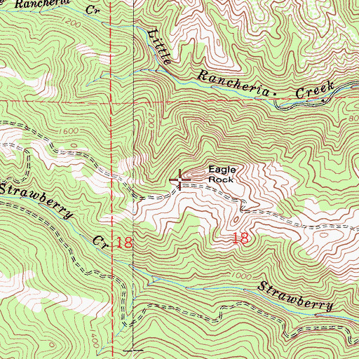 Topographic Map of Eagle Rock, CA