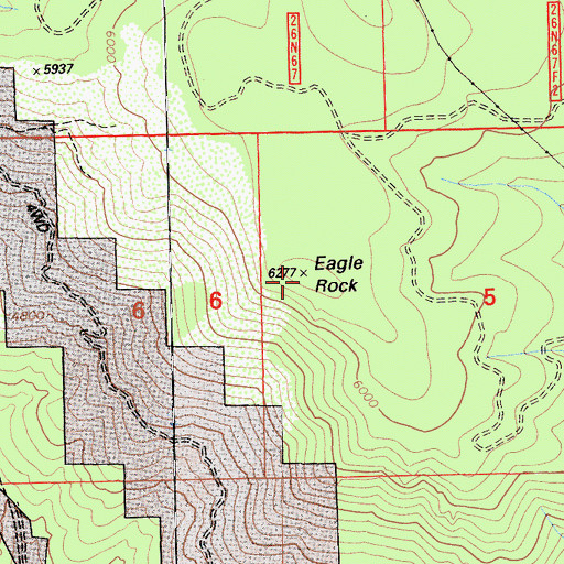 Topographic Map of Eagle Rock, CA