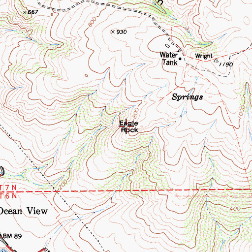 Topographic Map of Eagle Rock, CA