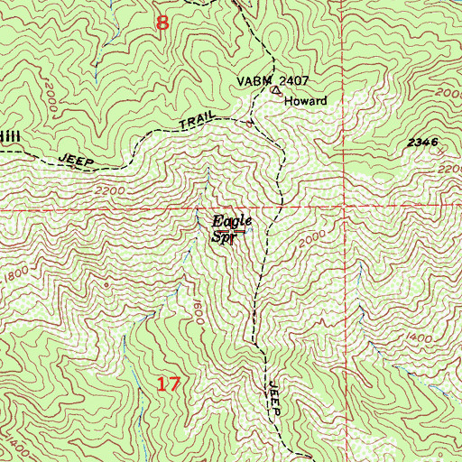 Topographic Map of Eagle Spring, CA