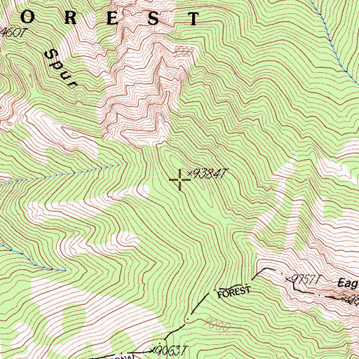 Topographic Map of Eagle Spur, CA
