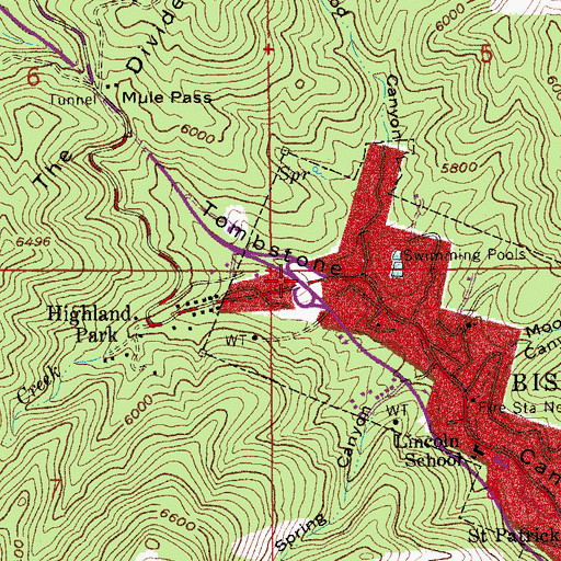Topographic Map of West Boulevard Interchange, AZ