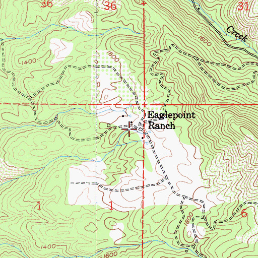Topographic Map of Eaglepoint Ranch, CA
