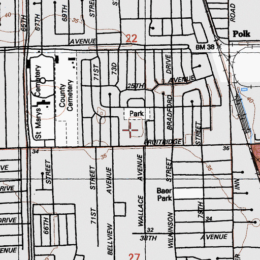 Topographic Map of Earl Warren Elementary School, CA