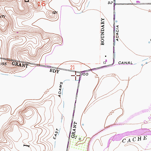Topographic Map of East Adams Canal, CA
