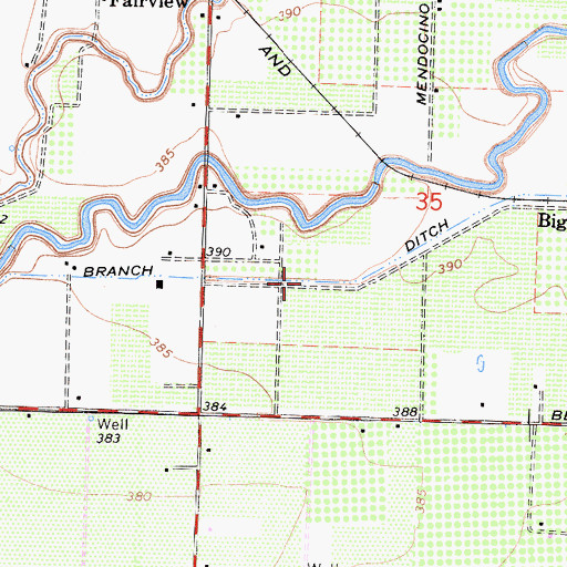 Topographic Map of East Branch Ditch, CA