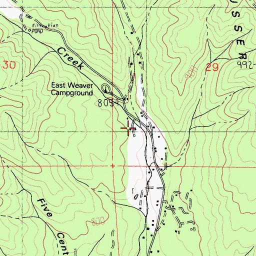 Topographic Map of East Branch East Weaver Creek, CA