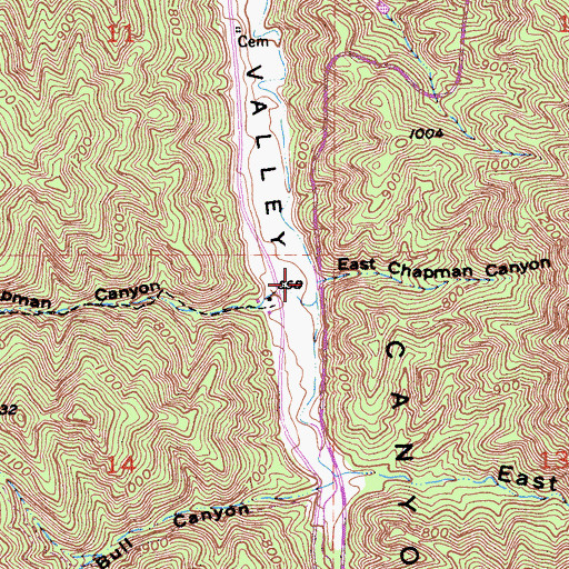 Topographic Map of East Chapman Canyon, CA