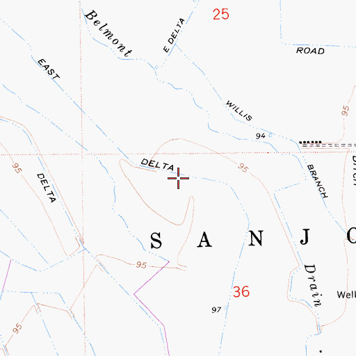 Topographic Map of East Delta Canal, CA