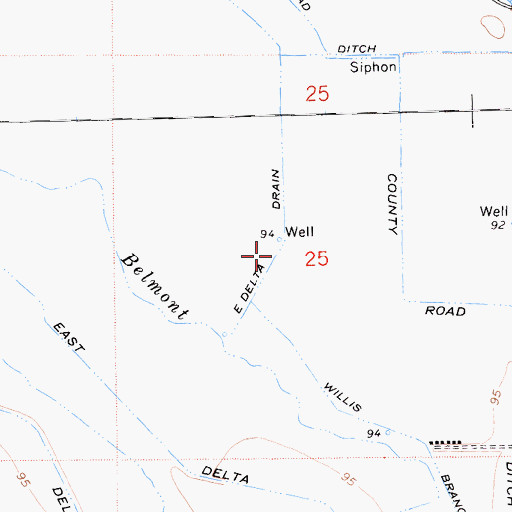 Topographic Map of East Delta Canal, CA