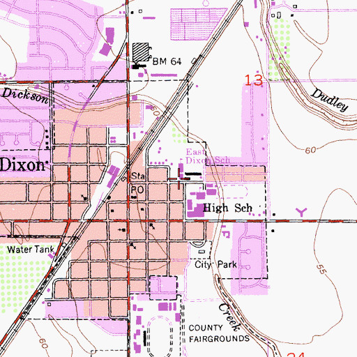Topographic Map of Anderson Elementary School, CA