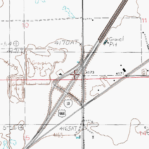 Topographic Map of West Willcox Interchange, AZ