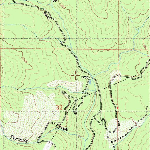 Topographic Map of East Fork Patrick Creek, CA