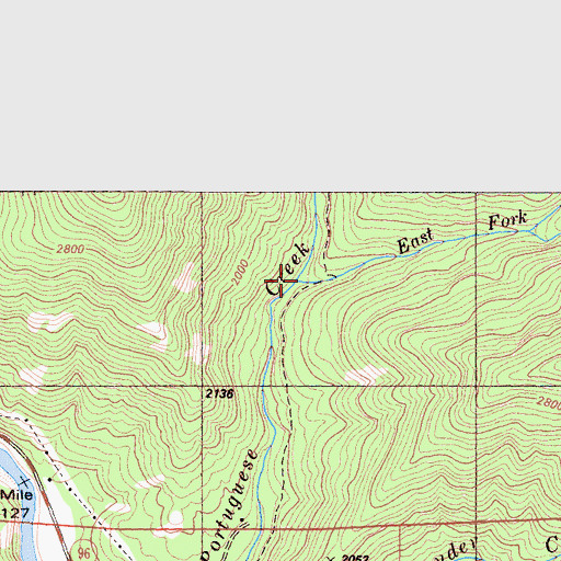 Topographic Map of East Fork Portuguese Creek, CA