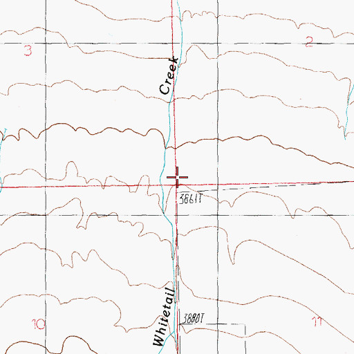 Topographic Map of Whitetail Creek, AZ