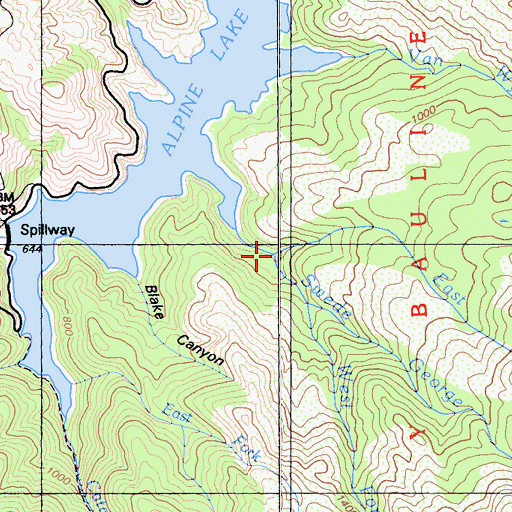 Topographic Map of East Fork Swede George Creek, CA