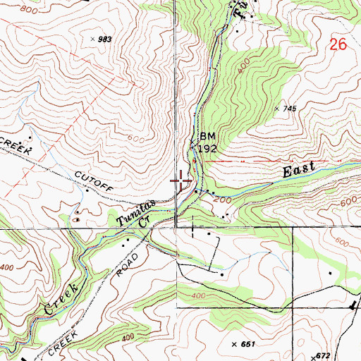 Topographic Map of East Fork Tunitas Creek, CA