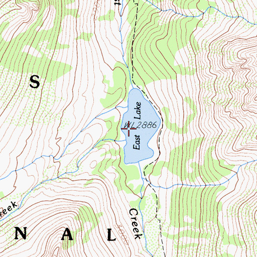 Topographic Map of East Lake, CA