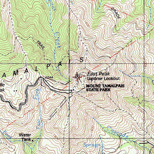 Topographic Map of East Peak, CA