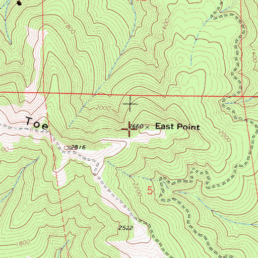 Topographic Map of East Point, CA