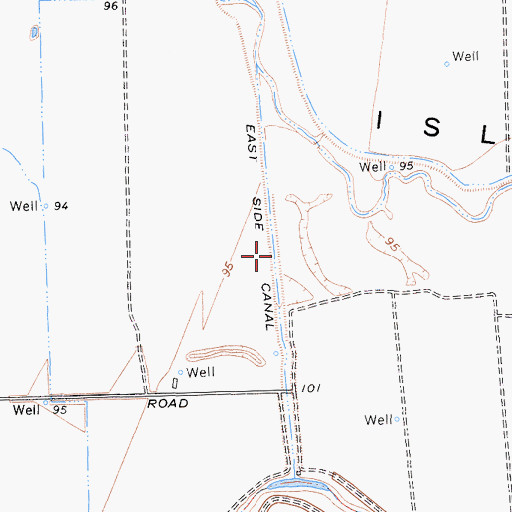 Topographic Map of East Side Canal, CA