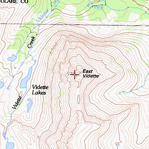 Topographic Map of East Vidette, CA