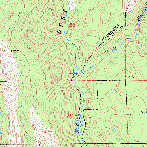 Topographic Map of East Waddell Creek, CA