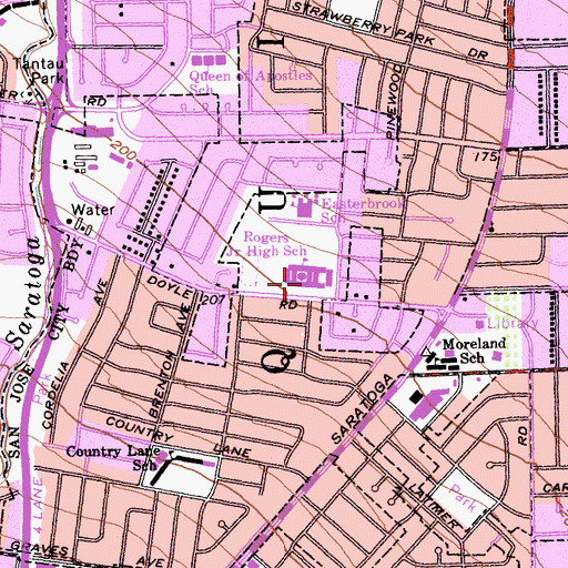 Topographic Map of Easterbrook Discovery School, CA