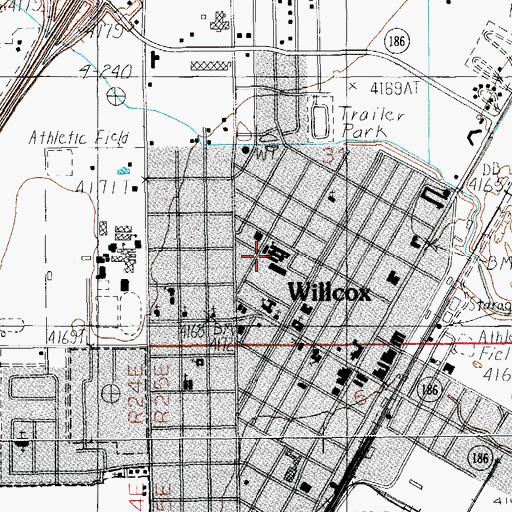 Topographic Map of Willcox Elementary School, AZ