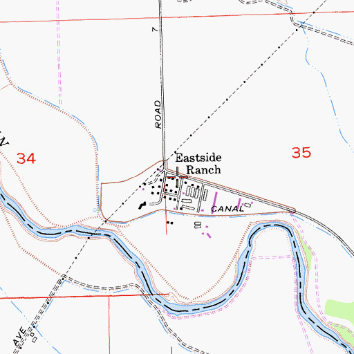 Topographic Map of Eastside Ranch, CA