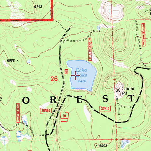 Topographic Map of Echo Lake, CA