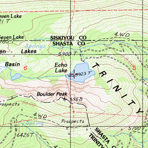 Topographic Map of Echo Lake, CA