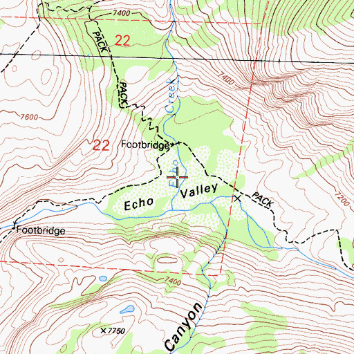Topographic Map of Echo Valley, CA