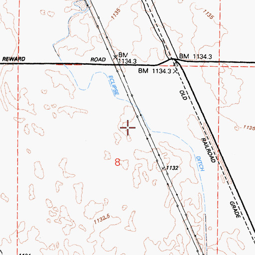 Topographic Map of Eclipse Ditch, CA