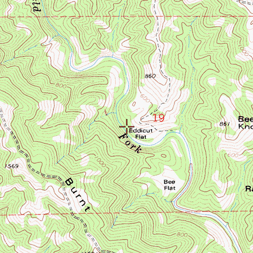 Topographic Map of Eddicut Flat, CA