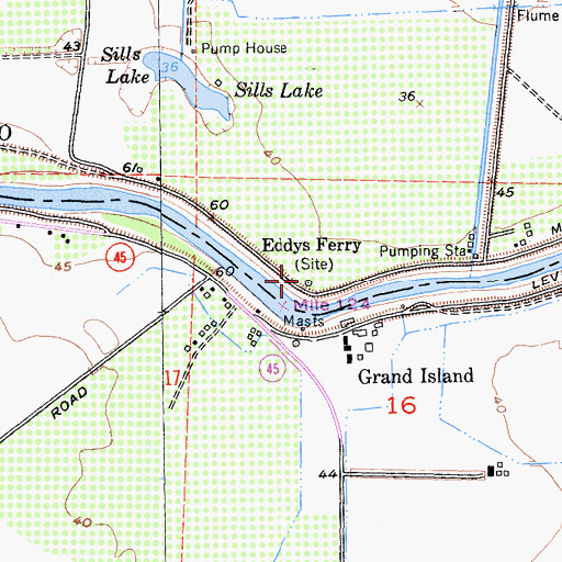 Topographic Map of Eddys Ferry, CA