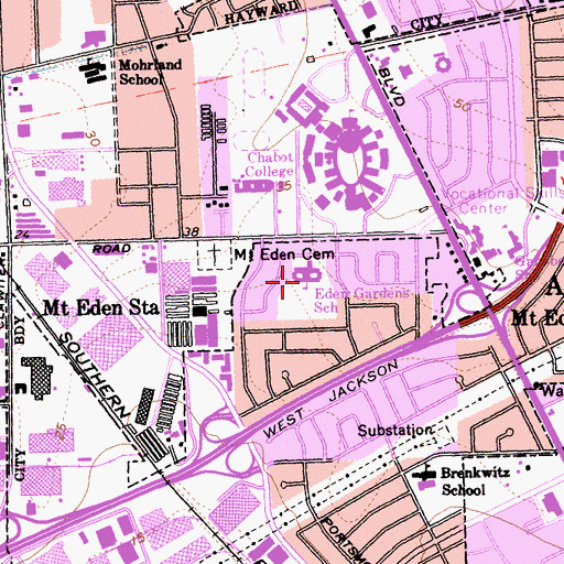 Topographic Map of Eden Gardens Elementary School, CA