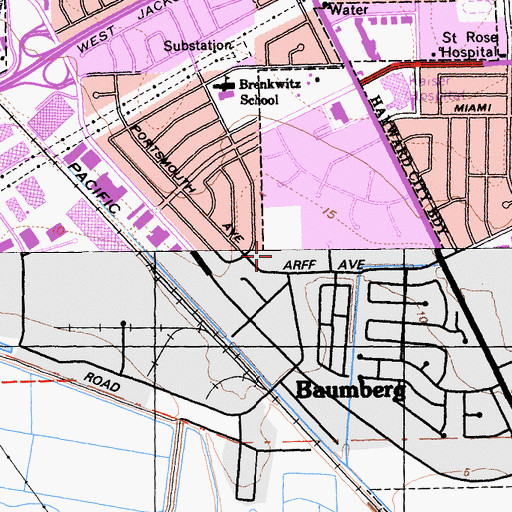 Topographic Map of Lorin A Eden Elementary School, CA