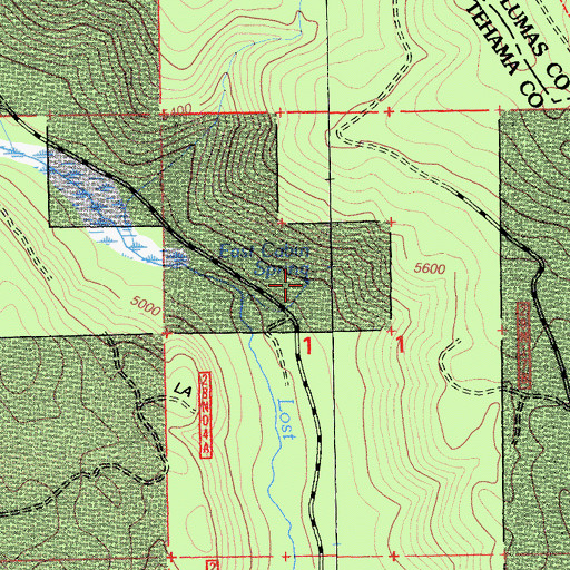Topographic Map of Edge Cabin Spring, CA