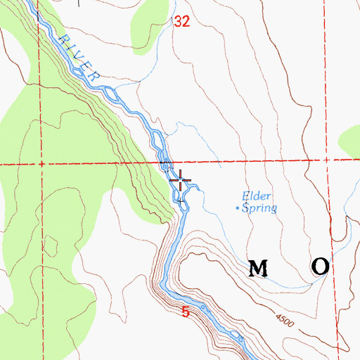 Topographic Map of Elder Spring, CA
