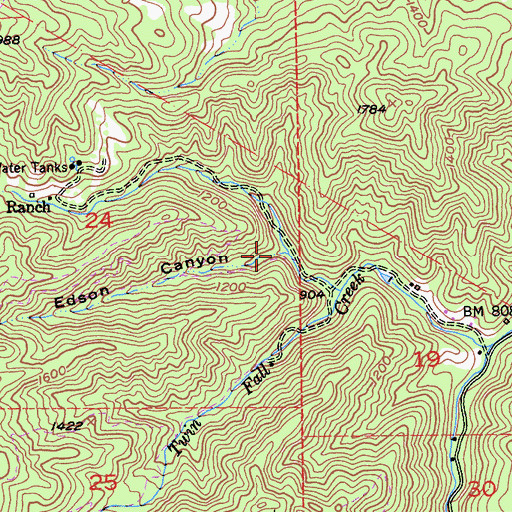 Topographic Map of Edson Canyon, CA