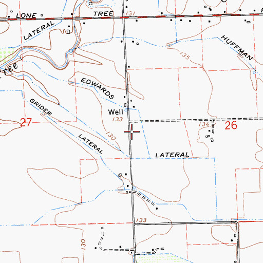 Topographic Map of Edwards Lateral, CA