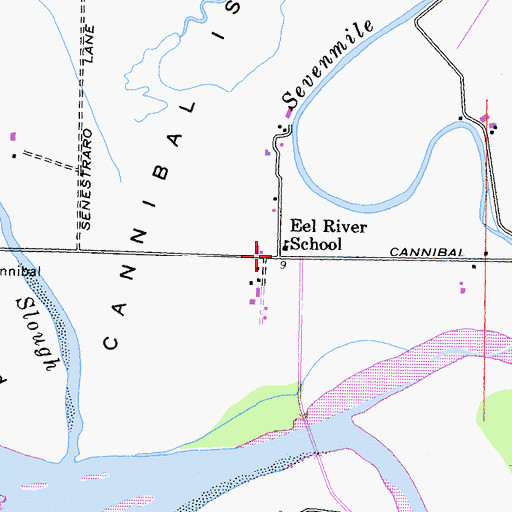 Topographic Map of Eel River School, CA