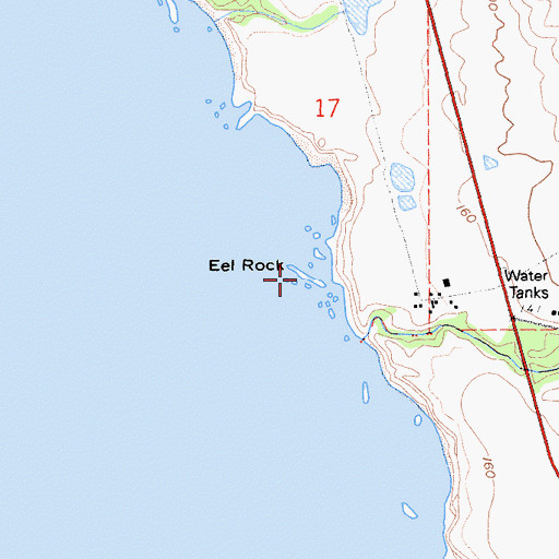 Topographic Map of Eel Rock, CA