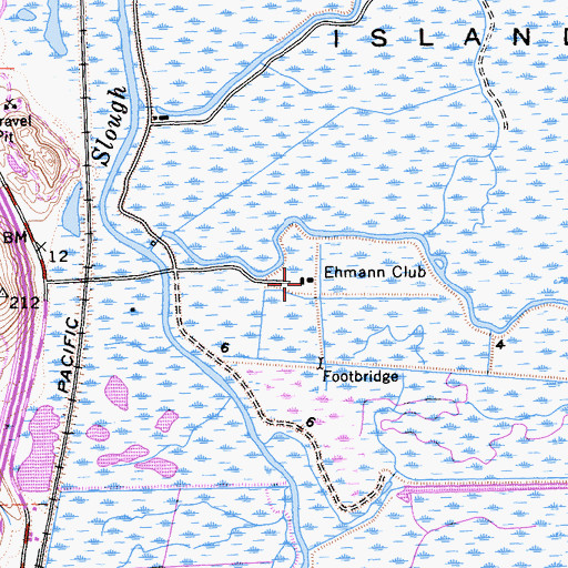 Topographic Map of Ehmann Club, CA