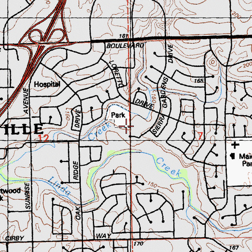 Topographic Map of Warren T. Eich Middle School, CA