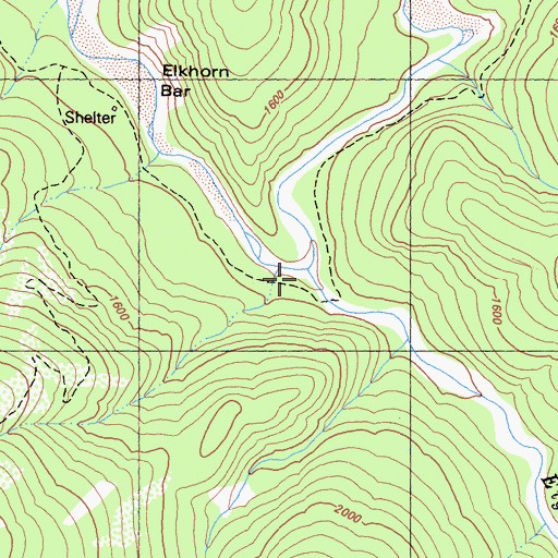 Topographic Map of Eightmile Creek, CA