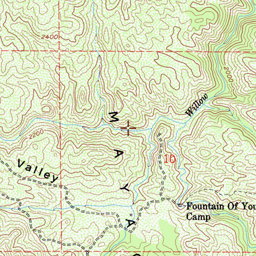 Topographic Map of Eightmile Valley, CA