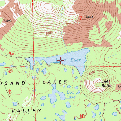 Topographic Map of Lake Eiler, CA